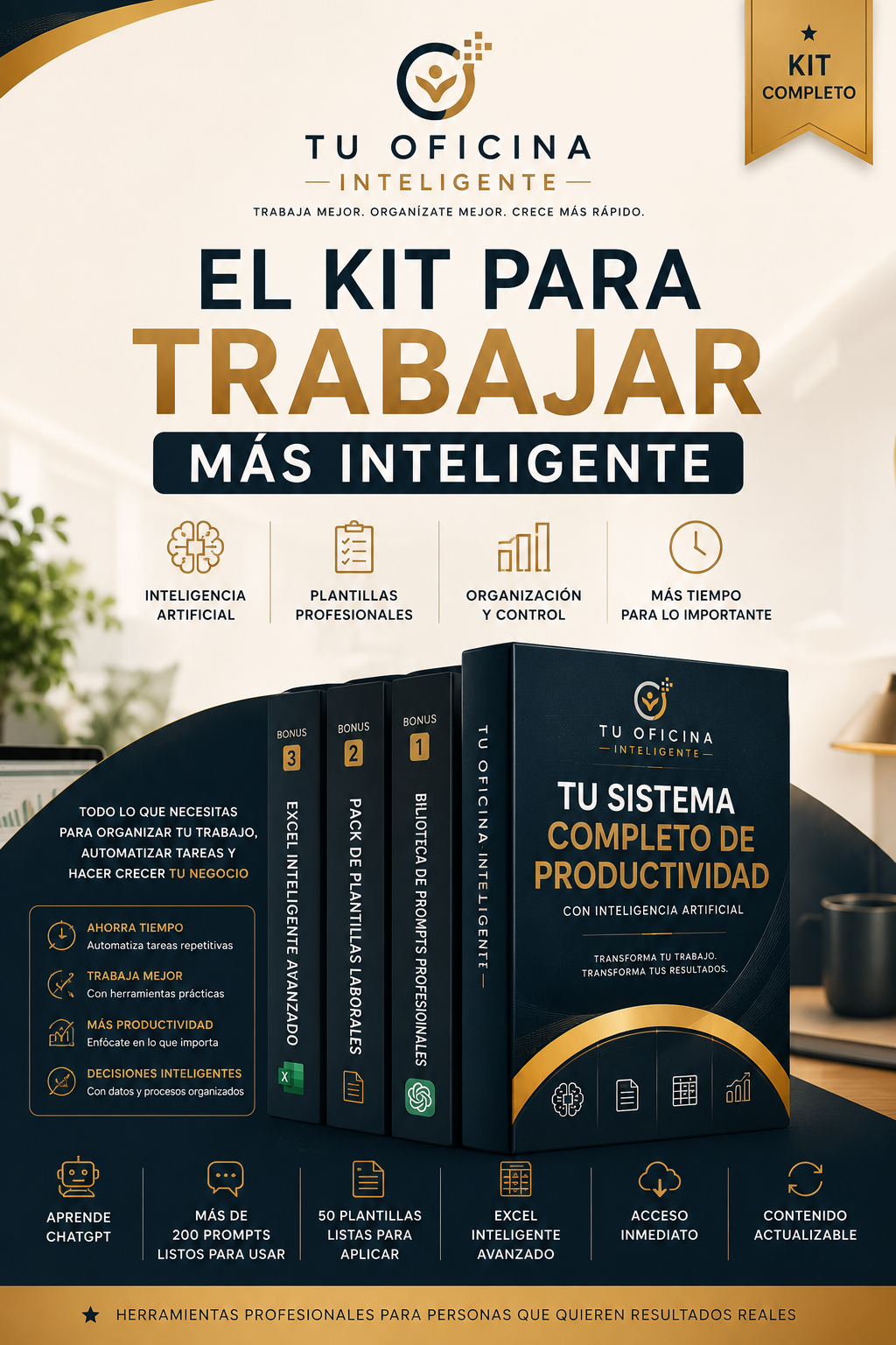 Tu Oficina Inteligente - El Sistema Completo de Productividad + 3 bonus de regalo
